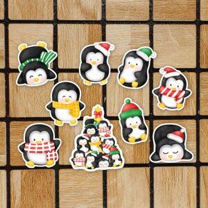 Christmas Penguin Sticker Pack of 12 Vinyl Stickers Cute Die Cut Sticker Set